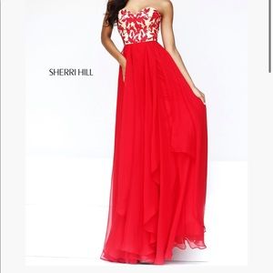Sherri Hill model 1924 Red Silk Gown!
